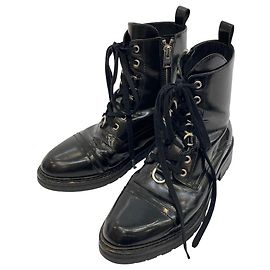 Autre Marque All Saints Leather Short Boots Black