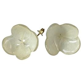 Autre Marque Pendientes Hydrangea ALPACA TO HANA Blanco