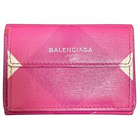 Balenciaga Papier Tri-fold Wallet Pink White Purple