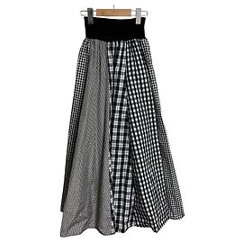 Autre Marque And Couture Gingham Mix Langer Rock Schwarz