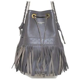 Autre Marque Bolso de hombro tipo bucket con flecos Carnival J&M Davidson Castaño