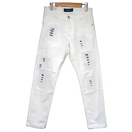 Autre Marque Calças de denim stretch com reparos ENTRE AMIS Branco
