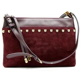 Salvatore Ferragamo Bolsa de ombro e crossbody em couro de camurça com logotipo metálico Gancini e zíper Multicor