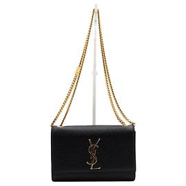 Saint Laurent Bolsa de ombro Classic Kate Small Monogram com corrente dourada Preto