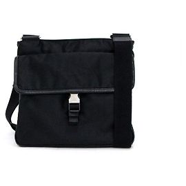 Prada Borsa a tracolla messenger in nylon nero Nero