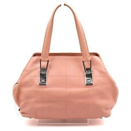 Chanel Borsa Tote e Borsa a Spalla in Caviar Soft Rosa con Cuciture CC Argentate Rosa
