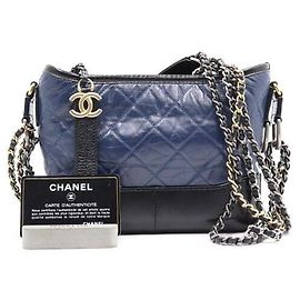 Chanel Borsa a tracolla piccola Gabrielle Hobo con catena e crossbody Blu