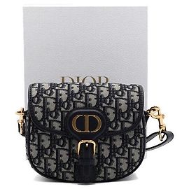 Dior Pequena bolsa de ombro e transversal Bobby para mulher em jacquard oblíquo azul Azul