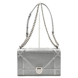 Borsa a tracolla e crossbody Diorama Silver Metallic Chain Marrone