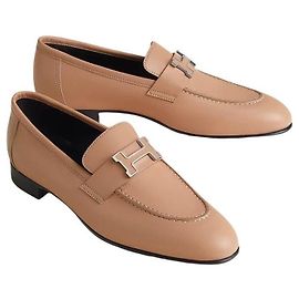 Hermès Mocassini da donna Beige Pellino Marrone