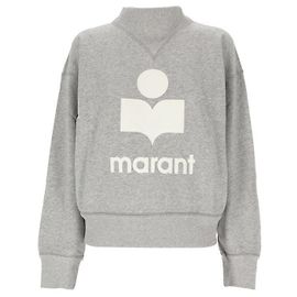 Isabel Marant Sweatshirt Velvet Logo Grau Weiß Braun