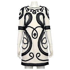 Dolce & Gabbana Abito con ricami floreali bianco e nero per donna Bianco