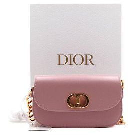Dior Bolsa de ombro e transversal Montaigne Avenue em Box Calf Old Rose com corrente dourada Rosa