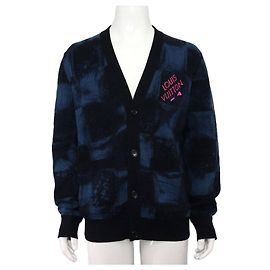 Louis Vuitton Damier Salt Jacquard Cardigan Blau