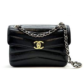 Chanel Mini Borsa Chevron Classic Nera Nero
