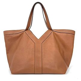 Saint Laurent Bolsa Tote de Couro Brick Marrom