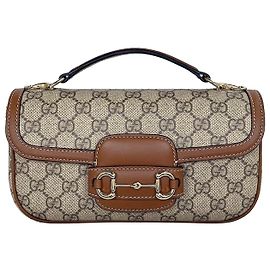 Gucci Horsebit Mini Beige Ebony non utilizzato Marrone