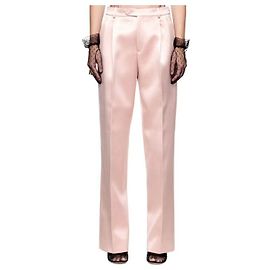 Gucci Calça reta de cetim rosa Rosa