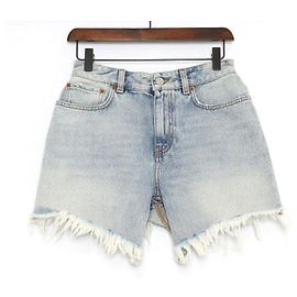 Balenciaga Mini shorts de denim para mulher Azul