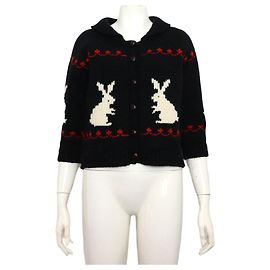 Dior Cárdigan de punto Rabbit para mujer, corte holgado Multicolor