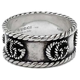 Gucci Anel duplo entrelaçado prateado Prata