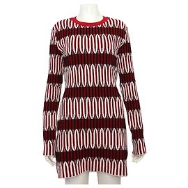 Tod's Red Viscose Jacquard Dress Red