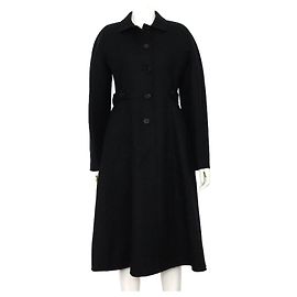 Dior Abrigo largo de lana y mezcla de conejo negro para mujer Negro