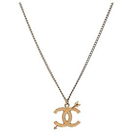 Chanel Collier Cupid CC Or Beige Doré