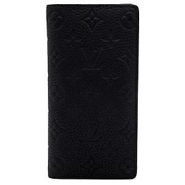 Louis Vuitton Portafoglio Brazza in pelle Taurillon monogrammata nera da uomo Nero