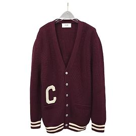 Céline Cardigan aus Baumwolle Bordeaux Ecru Rot