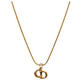 Dior Cubic CD Gold Halskette Golden