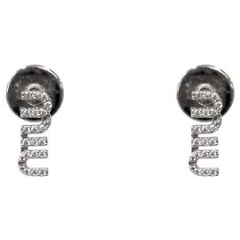 Miu Miu Orecchini Crystal Logo Silver Argento