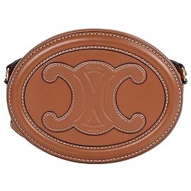Céline Bolsa Transversal Triomphe Oval Ten Brown Marrom