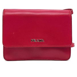 Prada Mini bolsa transversal com aba Vermelho
