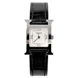 Hermès Quarz-Uhr mit Stundenanzeige Weiß