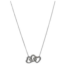Tiffany & Co Colar Triple Open Heart em Prata Prata