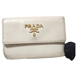 Tarjetero/Cartera de piel Saffiano Nano PRADA Off-White Otro