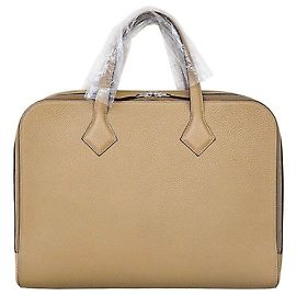 Hermès Victoria Light Briefcase Bisky Togo Silver Bleu