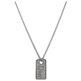 Dior Cubic Plate Silberhalskette Silber