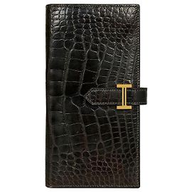 Hermès Beank Alligator Long Wallet Black