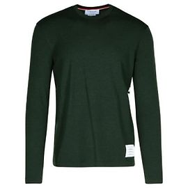 Thom Browne Woll-Jersey-T-Shirt mit Aufdruck Schwarz