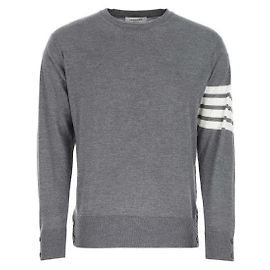 Thom Browne Fine Merino Wool Pullover Knit Brown