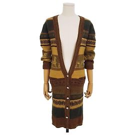 Hermès Cardigan lungo in lana da donna Multicolore