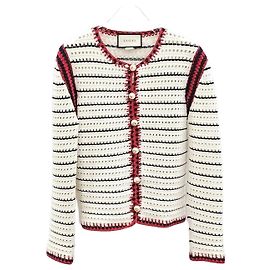 Gucci Cardigan de listras e pérolas Multicor