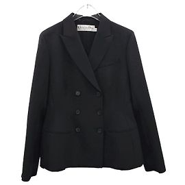 Dior Women's Fitted Black Wool Mohair Jacket Black