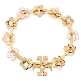 Tory Burch Interlocking Flower Bracelet White