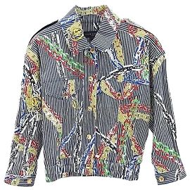 Louis Vuitton Striped Chain Printed Denim Jacket Multiple colors