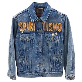 Gucci Embroidered Denim Jacket Blue