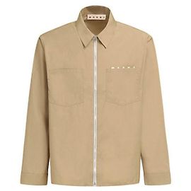 Marni Beiges Zip-Hemd aus Bio-Popeline Braun