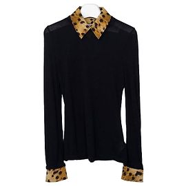 Burberry Camisa de manga larga con estampado de mono Negro